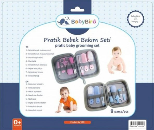 BabyBird Bebek Bakım Seti Fırça Tarak Makas 9 Parça - 4