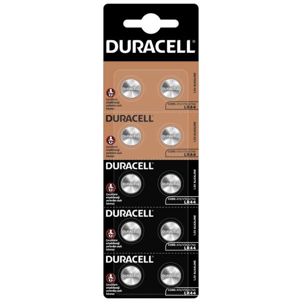 Duracell LR44 A76/V13GA/76A 3V Düğme Pil 10lu