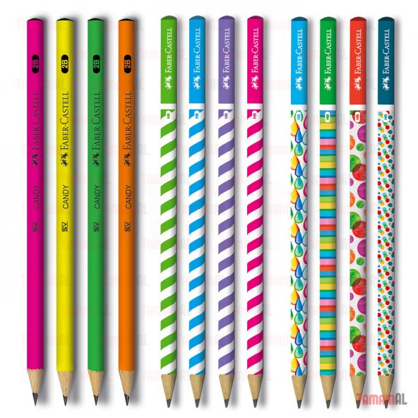 FABER CASTELL 72 KURŞUN KALEM (Krşk Renk) + 4 AÇACAK + 6 SİLGİ - 2
