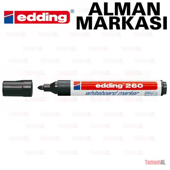 10 ADET (ALMAN EDDİNG) BEYAZ TAHTA KALEMİ KIRMIZI SİYAH MAVİ - 3