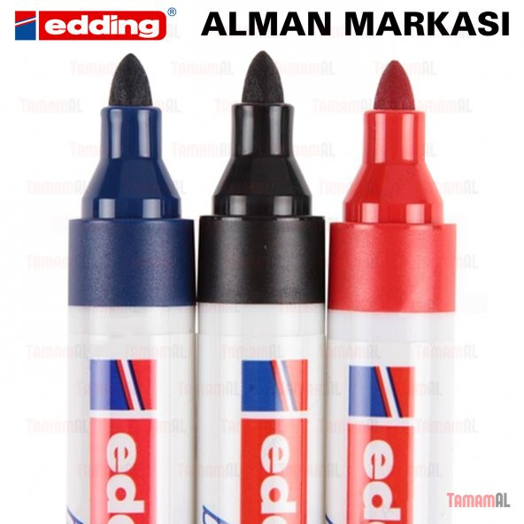 30 ADET (ALMAN EDDİNG) BEYAZ TAHTA KALEMİ KIRMIZI SİYAH MAVİ - 4