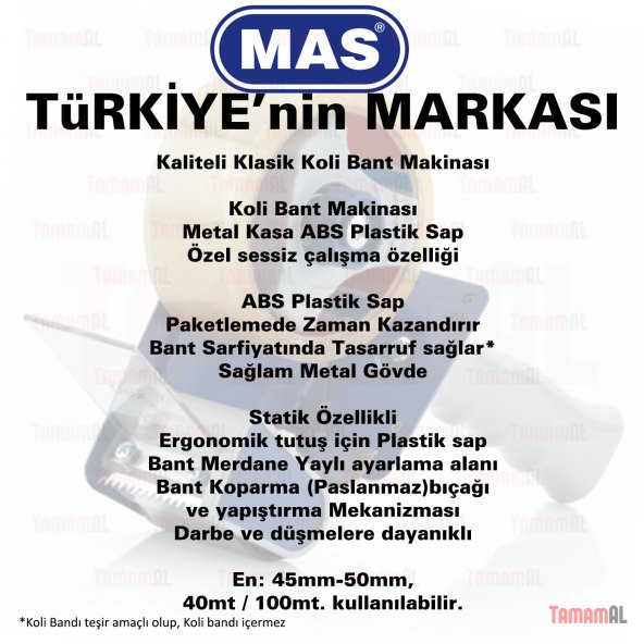 MAS Marka (KALİTELİ) KOLİ BANT MAKİNESİ 40 ve 100 Metre için - 2