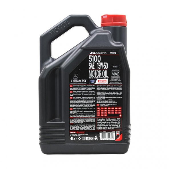Motul 5100 15W-50 4T 4 Lt 4 Zamanlı Motosiklet Motor Yağı (2 Adet) - Resim 4