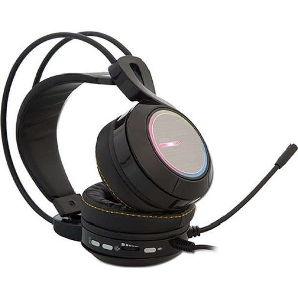 Rampage RM-23 Agita Siyah USB 7.1 RGB Ledli Titreşimli Surround Oyuncu Mikrofonlu Kulaklık