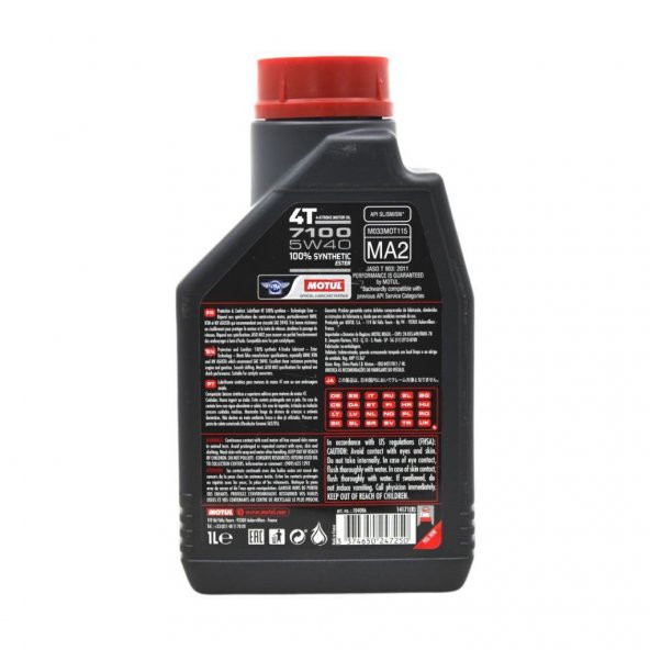 Motul 7100 4T 5W-40 1 Lt 4 Zamanlı Motosiklet Motor Yağı (2 Adet) - 4