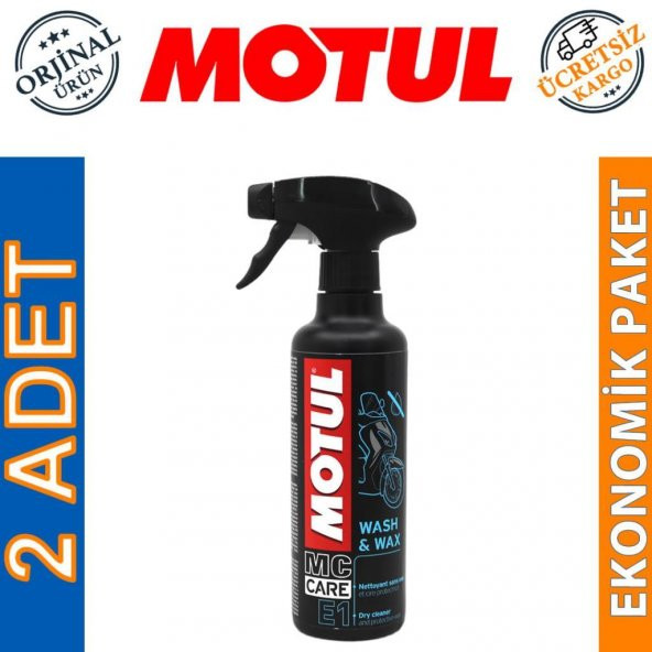 Motul E1 Wash & Wax 400 ML Susuz Temizlik ve Koruma Cilası (2 Adet)