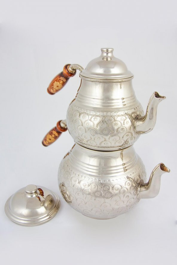 El İşlemeli Bakır Çaydanlık Büyük Boy - 2