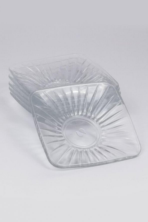 Paşabahçe Kare Çay Tabağı Gravürlü 6 lı - 2