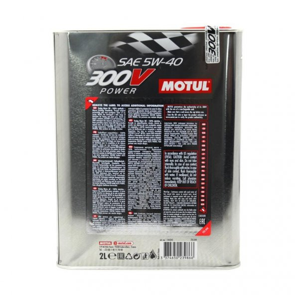 Motul 300V Power 5W-40 2 Lt Tam Sentetik Yarış Motor Yağı - 4
