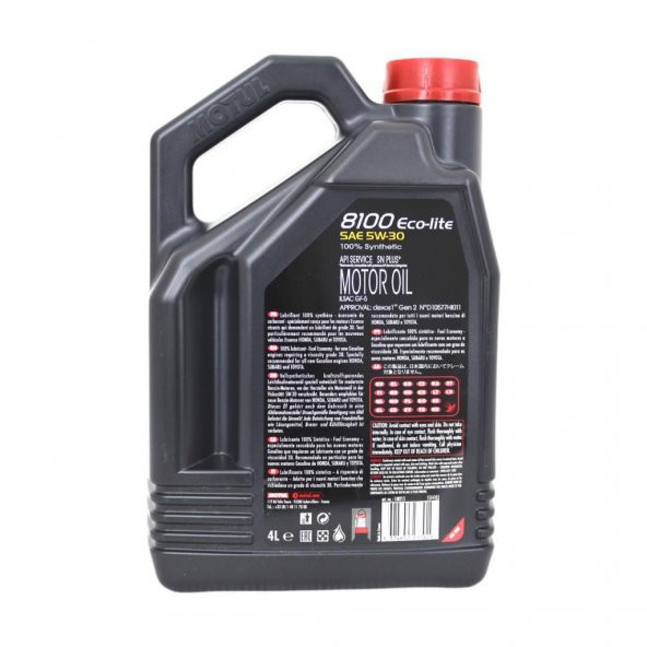 Motul 8100 Eco-Lite 5W-30 4 Lt Tam Sentetik Motor Yağı - 4