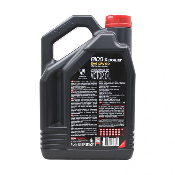 Motul 8100 X-Power 10W-60 4 Lt Tam Sentetik Motor Yağı - 4