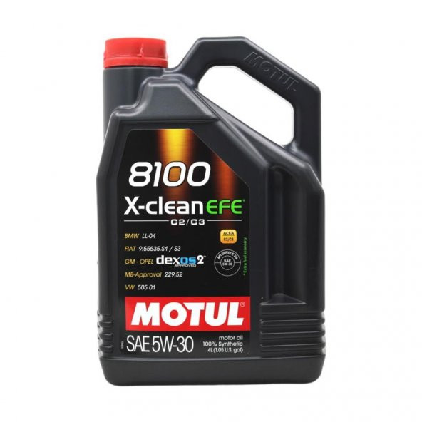 Motul 8100 X-Clean Efe 5W-30 4 Lt Tam Sentetik Motor Yağı