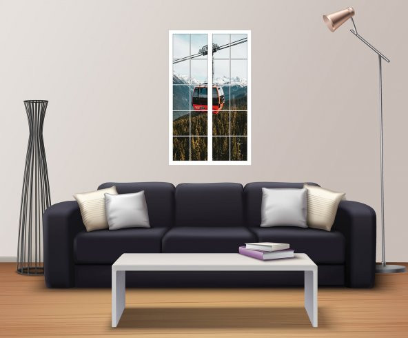 Pencere, Teleferik Duvar Sticker - 2