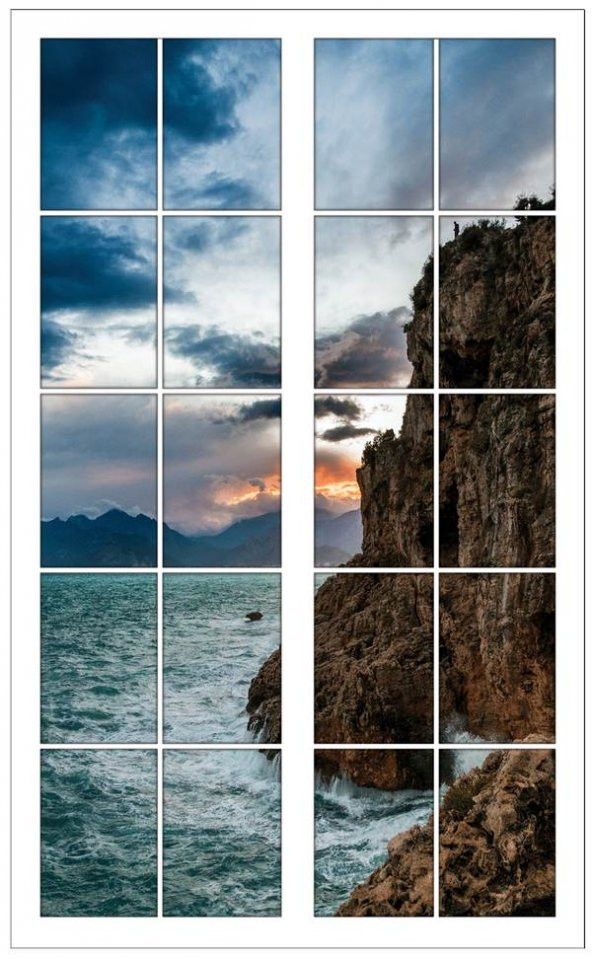 Pencere, Deniz Kıyısı, Kayalık Duvar Sticker