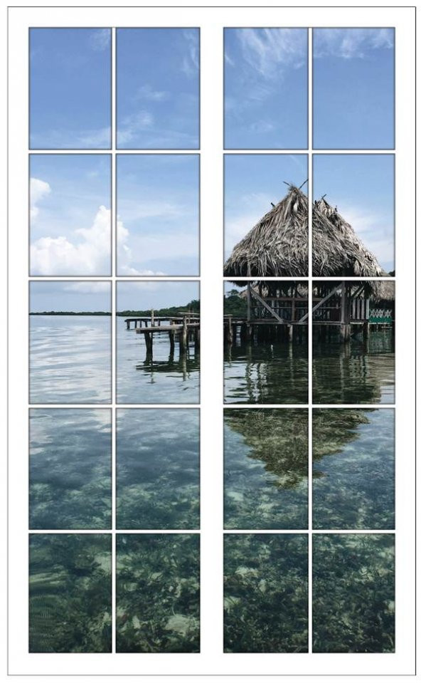 Pencere, Deniz, Yüzen Ev Duvar Sticker