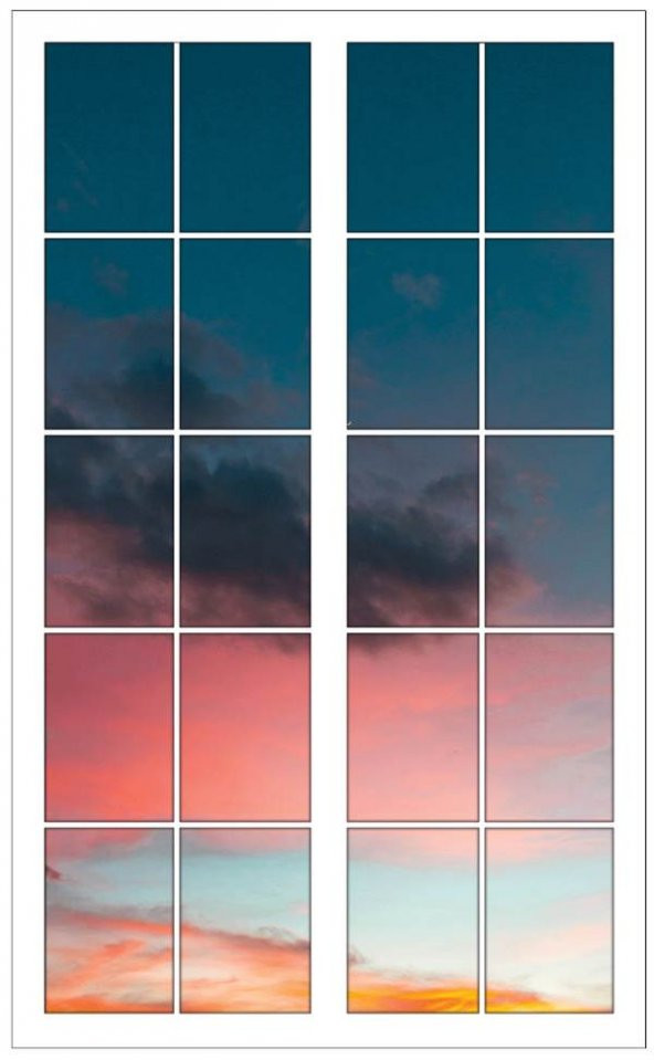 Pencere, Gökyüzü, Bulutlar Duvar Sticker