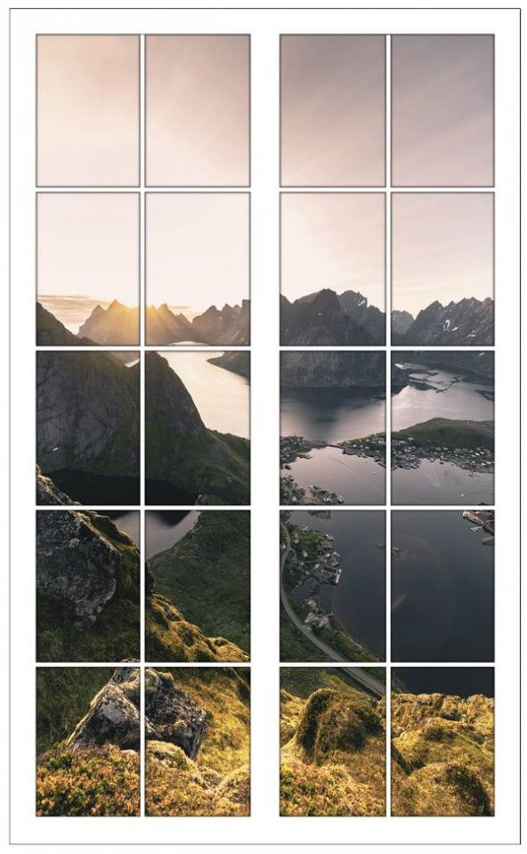 Pencere, Dağ, Gölet, Manzara Duvar Sticker