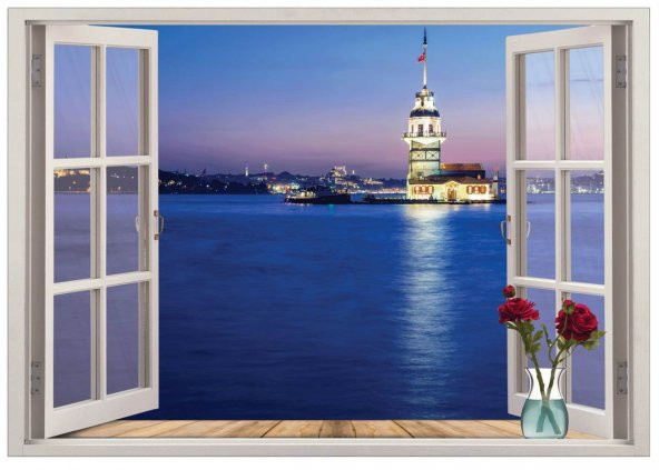 Pencere, Kız Kulesi, İstanbul Duvar Sticker