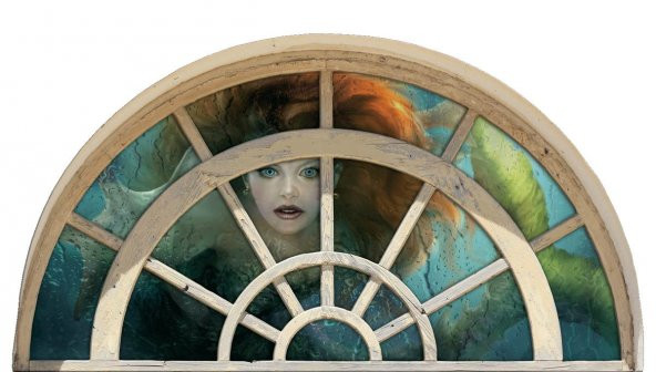 Pencere, Deniz Kızı Duvar Sticker