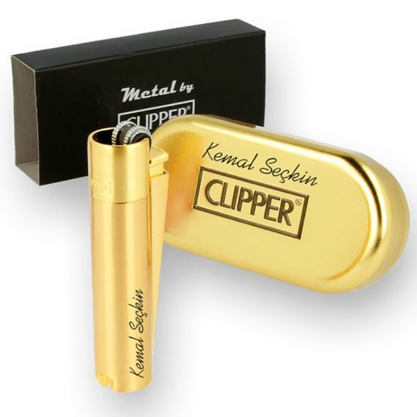 TrendBox Kişiye Özel İsimli Clipper Gold Metal Çakmak