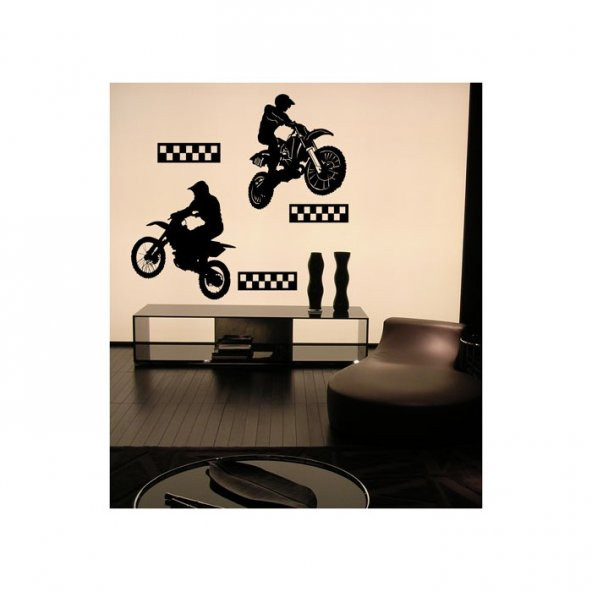 Motocross Kadife Duvar Sticker 136X144 Cm