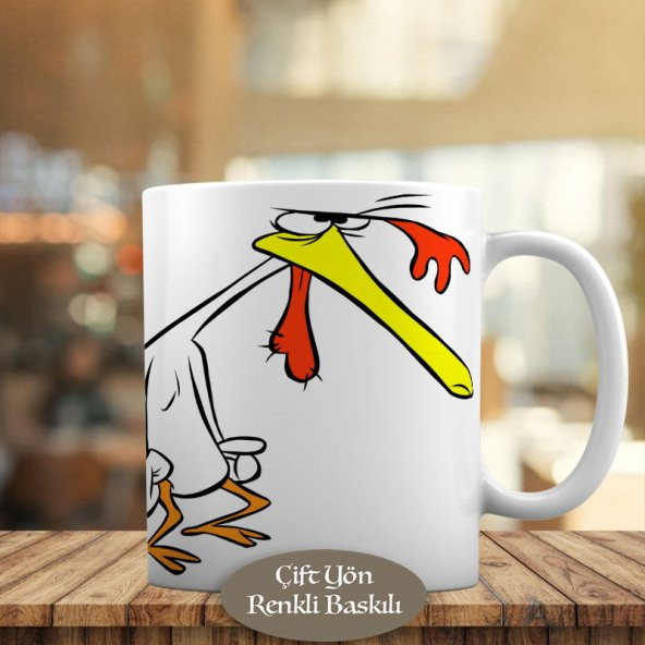 Huysuz Tavuk Çizgi Karakter Kupa Bardak Hediyelik-Chicken_005