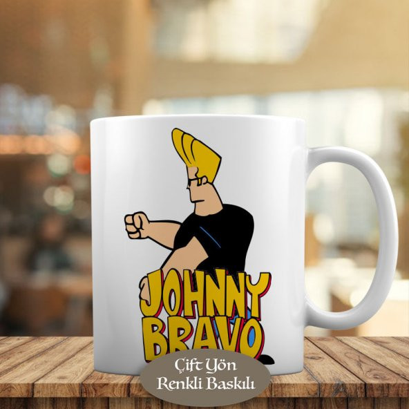 Çizgi Film Yumruk Sıkan Johnny Bravo Kupa Bardak Hediyelik-JohB5