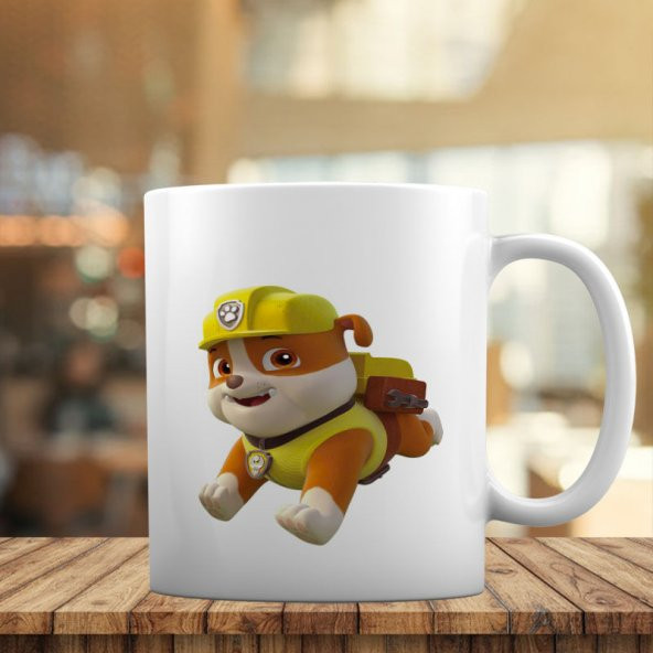 Paw Patrol Sevimli Kahraman Köpek Rubble Kupa Bardak Hediyelik-R1 - 1