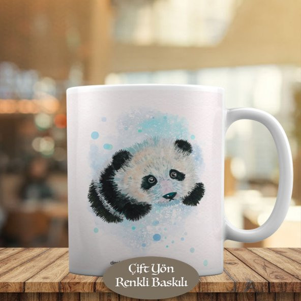 Sıçrama Efektli Sevimli Panda Kupa Bardak Hediyelik-20405