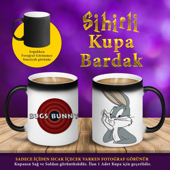 Looney Tunes Bugs Bunny Sihirli Hediyelik Kupa Bardak-S41-000