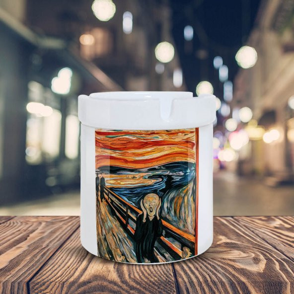 Edvard Munch Çığlık Sanat Eseri Baskılı Küllük Kül Tablası-0578