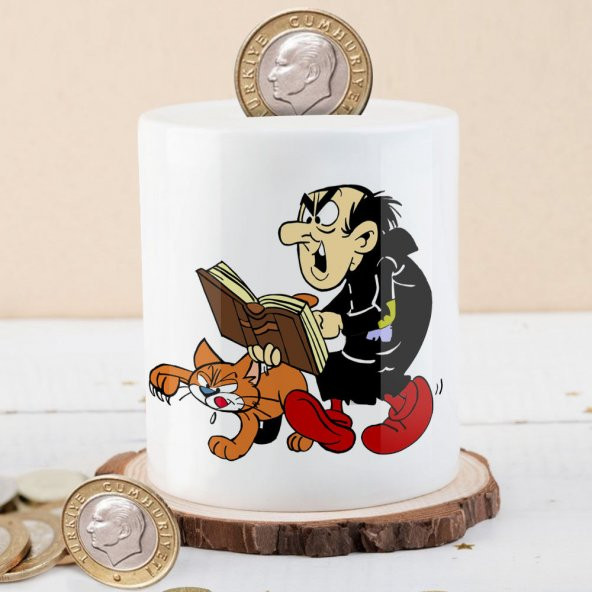 Şirinler Gargamel ve Miskin Kedi Çocuklara Birikim Kumbarası-5ac