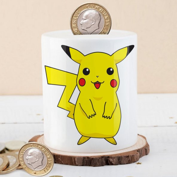 Pokemon Sevimli Pikachu Baskılı Para Birikim Kumbarası-P2509