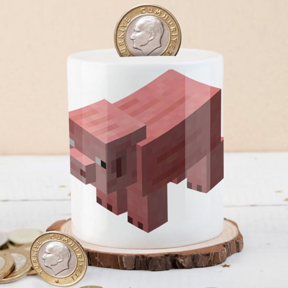 Minecraft Oyunu Pembe Domuz Para Birikim Kumbarası-ab393c381 - 1