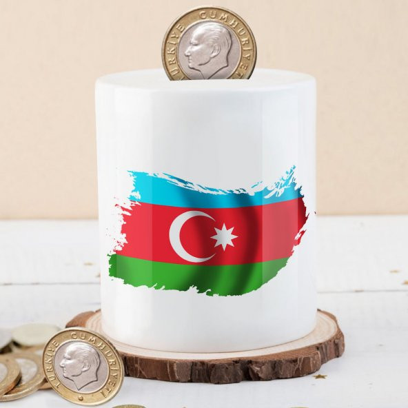 Azerbaycan Bayraklı Para Birikim Kumbarası-kb4594