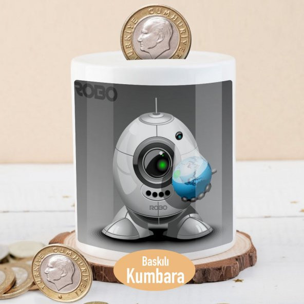 Teknolojik Yapay Zeka Robot Baskılı Para Birikim Kumbarası-52