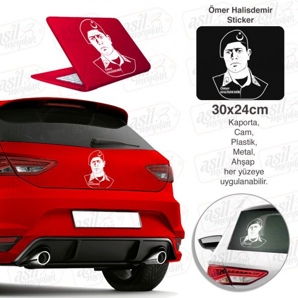 Kahraman Şehit Ömer Halisdemir Beyaz Sticker Araba, Oto Etiket, Aksesuar, Tuning, Modifiye, Arma