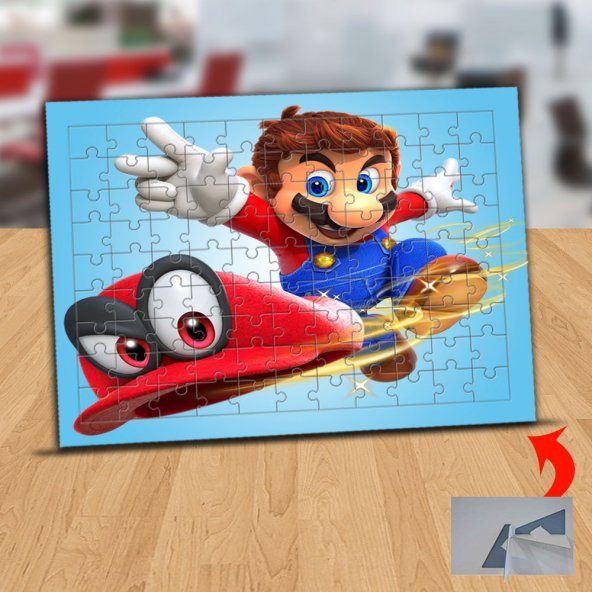 Süper Mario Bros Kırmızı Şapka 99 Parça Puzzle Yapboz Tablo-678