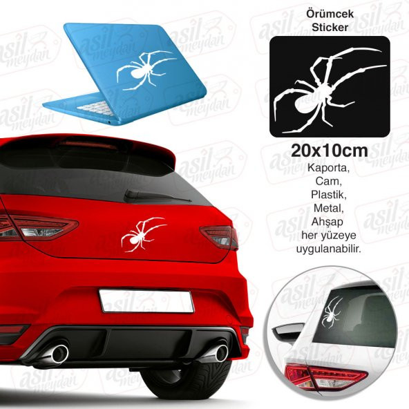 Zehirli Örümcek Beyaz Sticker, Oto, Araba, Araç, Etiket, Aksesuar, Tuning, Modifiye, Arma