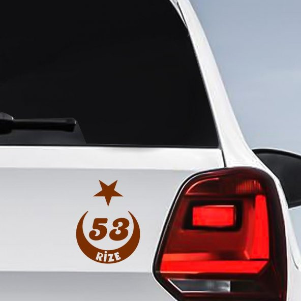 Ay Yıldız Rize Plakası 53 Sticker, Oto, Araba, Araç, Etiket, Aksesuar - 2