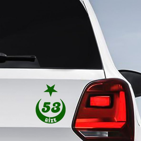 Ay Yıldız Rize Plakası 53 Sticker, Oto, Araba, Araç, Etiket, Aksesuar - 9