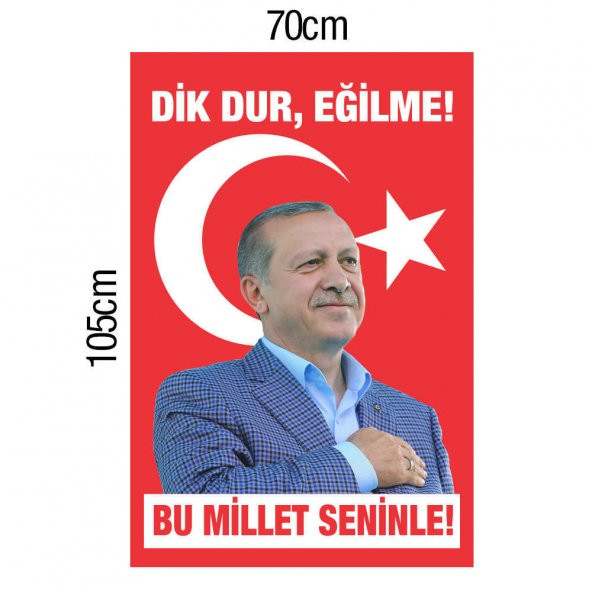 Recep Tayyip Erdoğan Miting Meydan Bayrağı 70x105 cm - 2