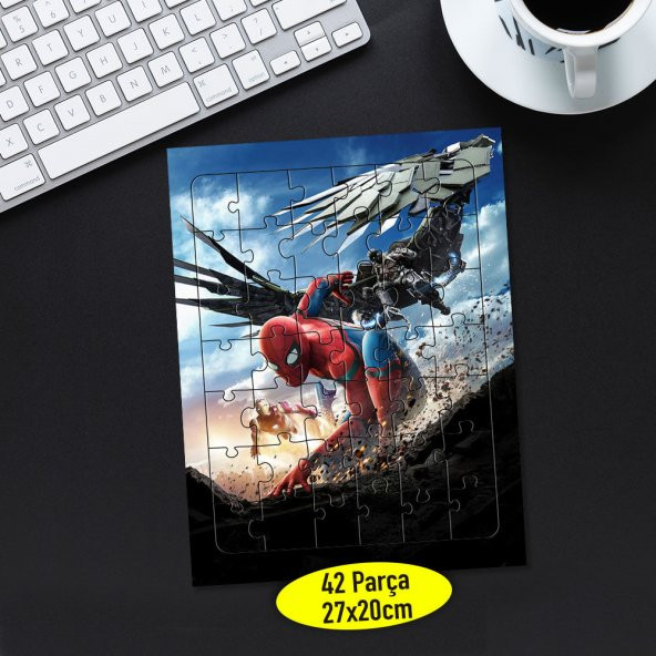 Kanatlı Düşman Spiderman 42 Parça Puzzle Yapboz Tablo-sp2017