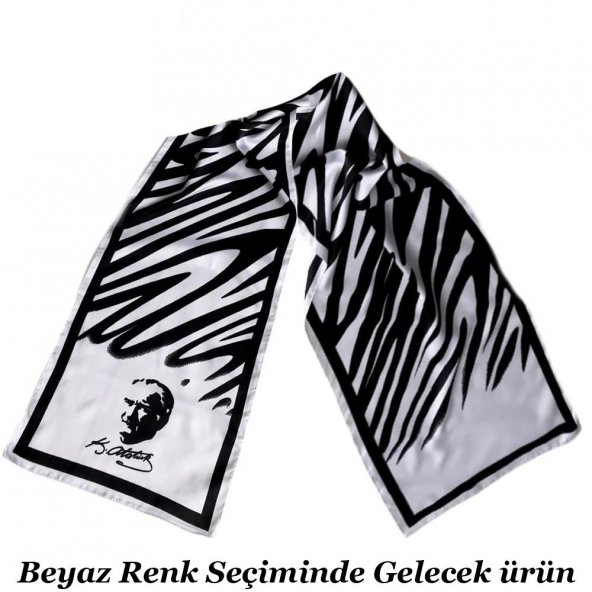 Mustafa Kemal Atatürk Baskılı Bayan İpek Fular