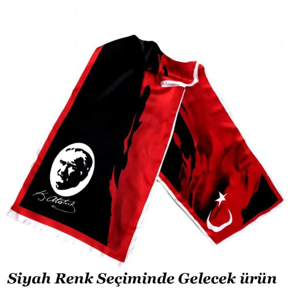 Mustafa Kemal Atatürk Baskılı Bayan İpek Fular - 3