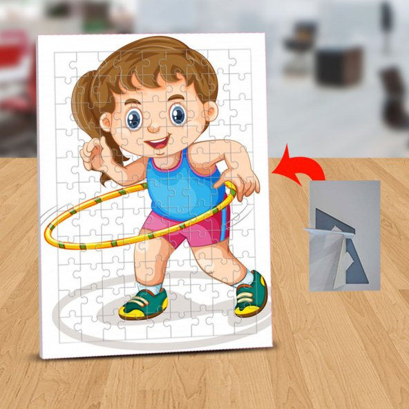 Çember Çeviren Çocuk 99 Parça Puzzle Yapboz Tablo-1308-24855