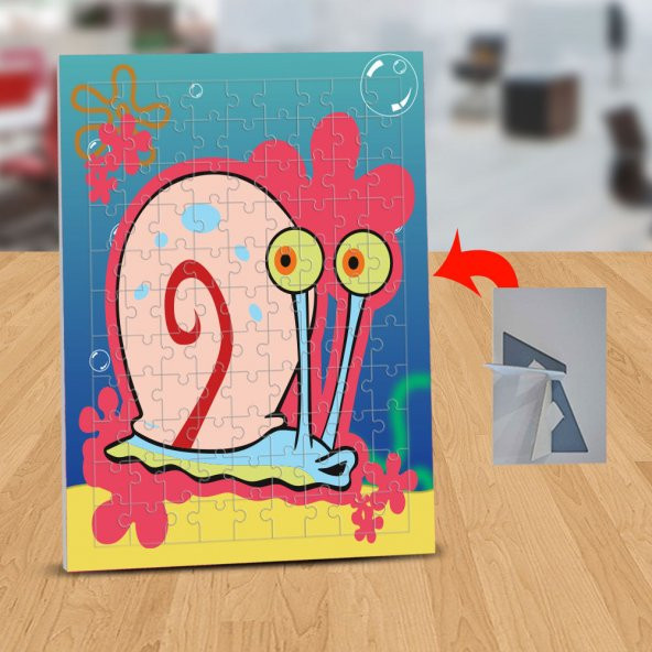 Salyangoz Gary Sünger Bob 99 Parça Puzzle Yapboz Tablo-Gary - 1