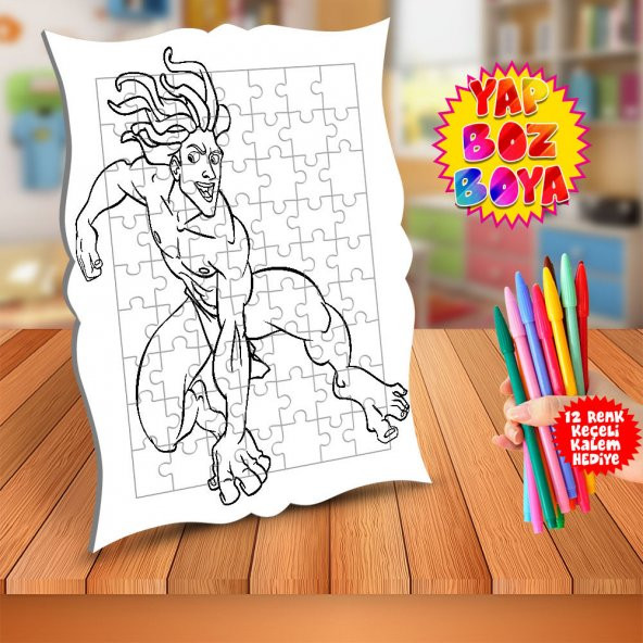 Çılgın Orman Çocuğu Tarzan Çocuk Boyama Puzzle Tablo-Tarzan-02