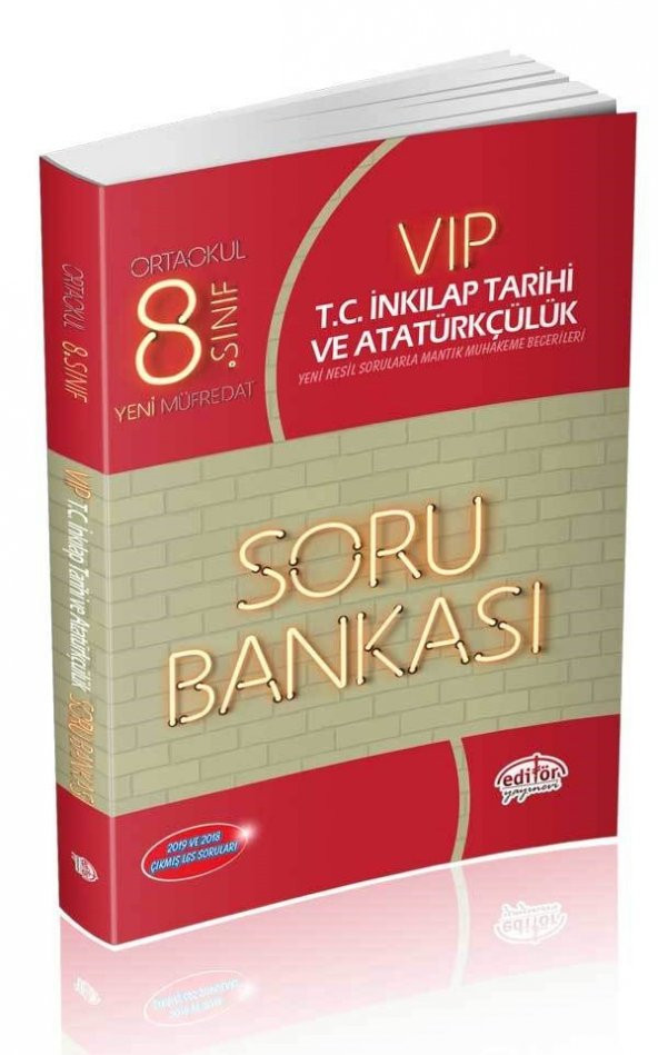 Editör Yayınları 8. Sınıf VIP TC. İnkılap Tarihi ve Atatürkçülük Soru Bankası
