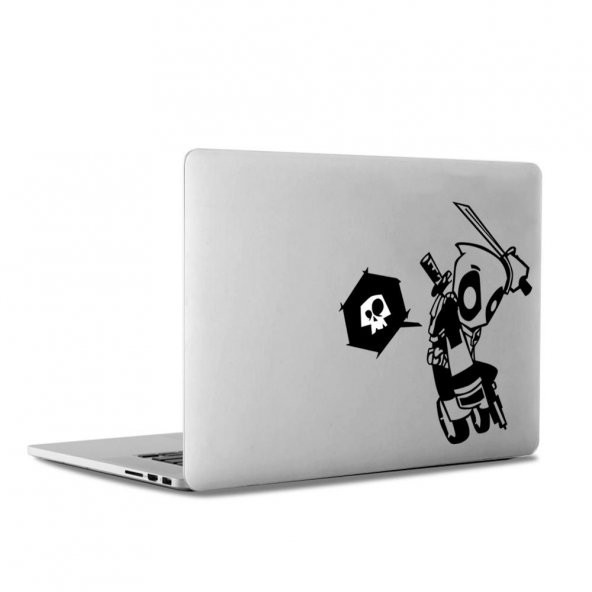 Baby Deadpool Bang Mac Book Laptop Sticker, Etiket, Çıkartma